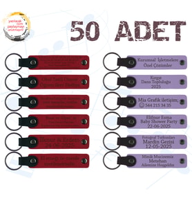 Kırmızı & Mor Menekşe, İsim Yazılan Anahtarlık, Kurumsal Workshop Katılımcılarına Hediye 50’li Set