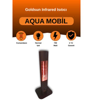 Goldsun Aqua Mobil 700 Watt GSA07VP Isısı Ayarlanabilir Elektrikli İnfrared Isıtıcı-Siyah