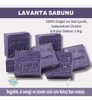 Bitkiselce Saf ve doğal içeriklerle Lavanta Sabunu  950 gr (8 Kalıp)