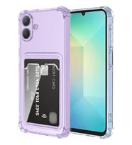 Teknomoda Samsung Galaxy A07 Kılıf Kartlıklı Anti Şok Korumalı Şeffaf Silikon Lila
