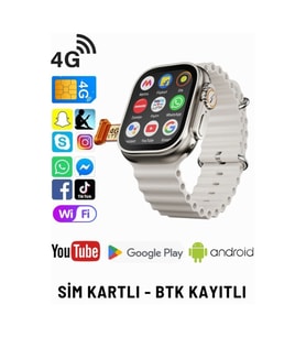 Watch 8 Ultra 4G Sim Kartlı Siyah Android Akıllı Saat GPS,WİFİ ...