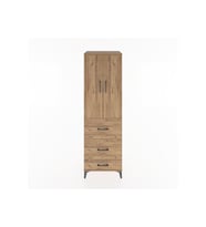 Hyperion Dolap 3 Raflı 3 Çekmeceli 2 Kapaklı 60x44x195 Çam-Çam