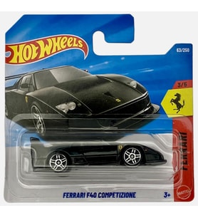 Hot Wheels Ferrari F40 Competizione - Jjj31 - Ferrari 3/5 - Kısa Kart - Siyah - Ferrari Lisansı - Ma