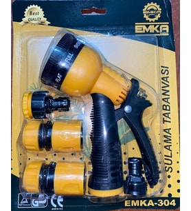 Otomatik 7 Fonksiyonlu Tabanca Seti 3 Bağlantı Adaptörlü Bahçe Sulama Seti 1/2"