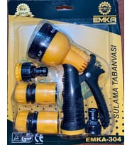 Otomatik 7 Fonksiyonlu Tabanca Seti 3 Bağlantı Adaptörlü Bahçe Sulama Seti 1/2"