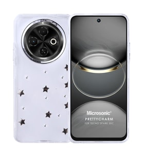 Microsonic TECNO Spark 30C 4G Kılıf PrettyCharm Star (Gri)