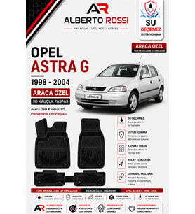 OPEL ASTRA G 1998 - 2004 Araca Özel Kauçuk 3D Profesyonel Oto Paspası