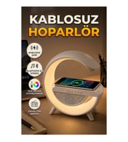 RGB Gece Lambalı Bluetooth 5.0 Hoparlör Kablosuz Şarj ve FM Radyo