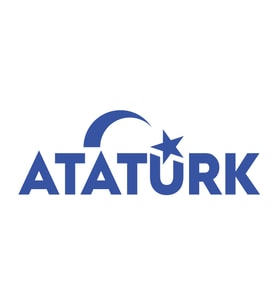 Atatürk yazısı ve Ayyıldız Sticker17x17 Cm Mavi
