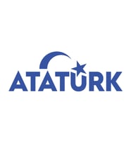 Atatürk yazısı ve Ayyıldız Sticker17x17 Cm Mavi