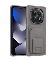 Coverzone Xiaomi Redmi Note 15 4G ile Uyumlu K?l?f Z-Bikart Kart B�lmeli Standl? Kilif, Deri Dokulu Y�zey, Darbe Emici Kenar Koruma, Arka Kapak Tasar?m? Xiaomi Redmi Note 15 4G kilif Gri