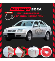 Volksvogen Bora Oto Araç Kapı Koruma Fitili 5metre Parlak Kırmızı Renk