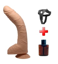 28 cm Belden Bağlamalı Gerçekçi Kalın Dildo Penis - Alex (Ten)