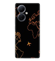 Vivo V29 Lite Kılıf Silikon Desen Özel Seri Harita ve Uçak 1777