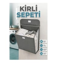 Duvara Asılan Katlanabilir Çamaşır Sepeti Banyo ve Çamaşır Odası Düzenleyici