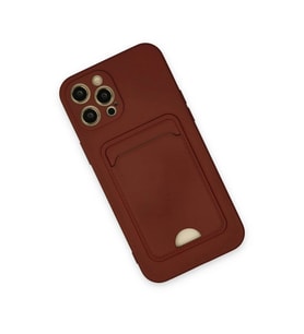 İphone 12 Pro Max Kılıf Kelvin Kartvizitli  - Bordo