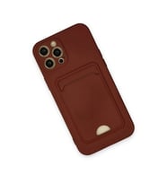 İphone 12 Pro Max Kılıf Kelvin Kartvizitli  - Bordo