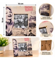 Mey İthalat® Marilyn Monroe Tasarım Ahşap Resim Fotoğraf Çerçevesi