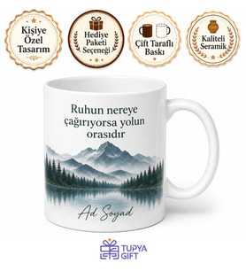 Şehirden Kaçış Temalı Baskılı Kupa Bardak Doğa Hediye Kupa