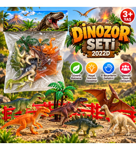 Oyuncak Dinozor Seti Dinozor Figürleri ve Ağaç Aksesuarları