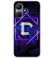 İnfinix Hot 30i Kılıf HD Desen Baskılı Kılıf - Dark Neon Yaprak D Harfi