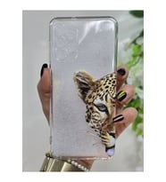 Samsung Galaxy A32 Uyumlu Leopar Desenli Şeffaf Telefon Kılıfı