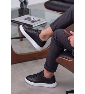 Ghostwood - Hakiki Deri Sararmaz Faylon Taban Kahverengi Beyaz Erkek Sneaker Ayakkabı