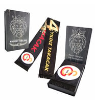 Galatasaray Orijinal Lisanslı Unisex Şal Atkı Özel Ahşap Kutulu (Sarı-Kırmızı)