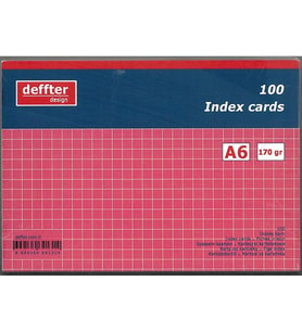 DEFFTER INDEX KARTI A6 PEMBE KARELİ