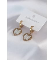 316L Çelik Gold Renk Kelebek Model Zirkon Taş Detay Kadın Küpe - TJ-BKP7482
