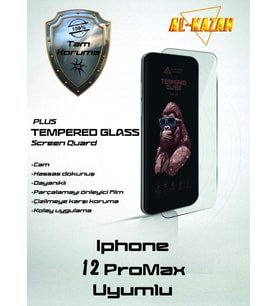 Apple Uyumlu   iPhone 12 Promax Şeffaf Kırılmaz Ekran Koruyucu Ultra İnce, Anti Çizik & Darbeye Dayanıklı Korumalı