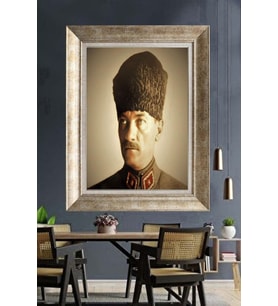 Gümüş Çerçeveli Atatürk Tablo za435