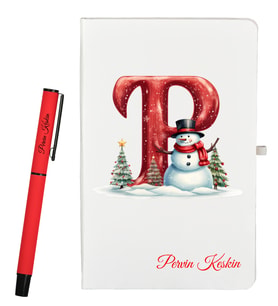 Yılbaşı Hediyesi Kişiye Özel Defter ve Roller Kalem Seti