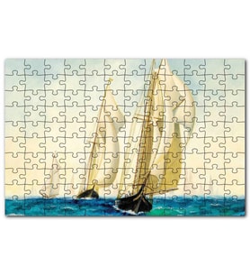 Cakapuzzle Sanat Eseri Yelken Gemi Boyama Duvar Kağıdı Puzzle Yapboz MDF(Ahşap) (120 Parça)