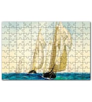 Cakapuzzle Sanat Eseri Yelken Gemi Boyama Duvar Kağıdı Puzzle Yapboz MDF(Ahşap) (120 Parça)