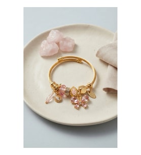 Mey İthalat® Pembe Kelebek Model Charmlı Bileklik