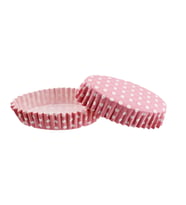Cupcake Kalıbı Pet Kapsül Oval Model Kek Kalıbı (100 Adet) F11  Puantiyeli Pembe