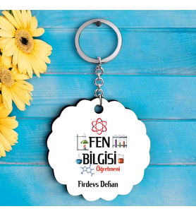 Fen Bilgisi Öğretmenlerine Özel İsimli Anahtarlık