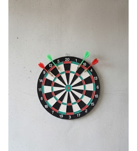 17 İnç Profesyonel Dart Tahtası Dayanıklı Yapı ve 4 Metal Dart Oku
