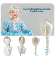 Platin Altın Dore Renk Karlar Ülkesi Elsa Frozen Peruğu Çocuk Boy