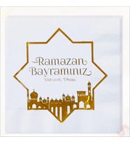 Ramazan Bayramı Altın Baskılı Peçete - 16 Adet