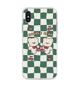Iphone XSMAX Uyumlu Double Bear Tasarımlı Şeffaf Telefon Kılıfı