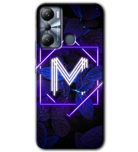 İnfinix Hot 20i Kılıf HD Desen Baskılı Kılıf - Dark Neon Yaprak M Harfi