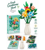 618 Parça Çiçek Buketi Yapım Seti - Vazolu Yapı Blokları Şık Ev Dekoru ve Hediye