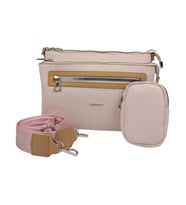 SİA ÇANTA Şık ve Kullanışlı Kabartma Yazı Baskılı Şık Kullanışlı Saglam Orijinal Just&Polo Omuz Çanta Modeli (Pembe)