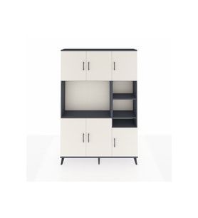 Arges Dolap 10 Raflı 6 Kapaklı 132x30x195 Antrasit-Aytaşı/Antrasit