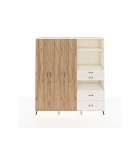 Hyperion Dolap 12 Raflı 4 Çekmeceli Tek Askılı 220x44x243 Aytaşı-Çam/Aytaşı