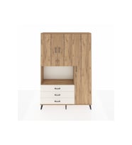 Arges Dolap 7 Raflı 3 Çekmeceli 3 Kapaklı 132x30x195 Çam-Çam/Aytaşı