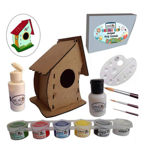 Kuş Evi Ahşap Boyama Seti 1 Paket Arlantis Kendin Yap Kuş Evi Bahçe Dekoru Boyanabilir 1 Paket