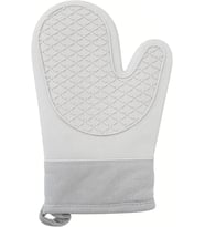Premium Fırın Eldiveni, Isıya Dayanıklı Silikon, 250°C Koruma, Kaymaz Yüzeyli, Pamuk Astarlı, 28x18 cm, Tekli (Gri)